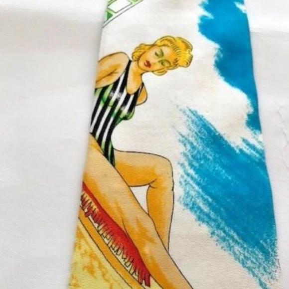 Gianni Versace Other - Gianni Versace Miami Beach Lady Lounging Necktie